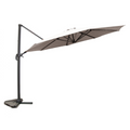 Parasol marron droit rond 3,5 x 3,5 m rotatif à 360 TARGA