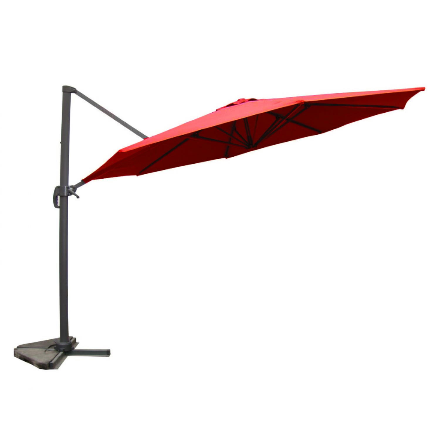 Parasol terracotta droit rond 3,5 x 3,5 m rotatif à 360 TARGA