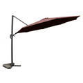 Parasol marron droit rond 3,5 x 3,5 m rotatif à 360 TARGA