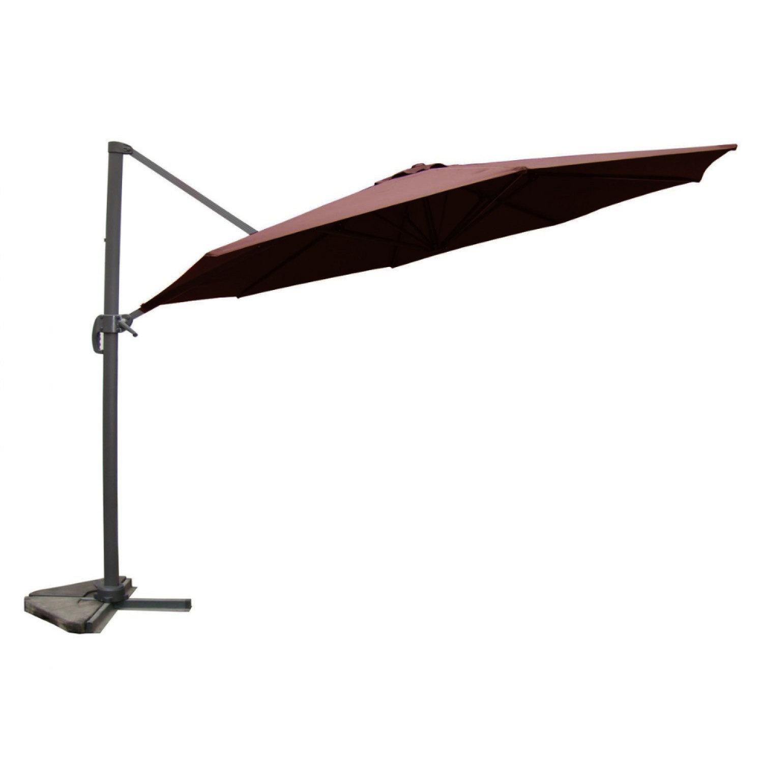 Parasol  marron droit rond 3,5 x 3,5 m rotatif à 360 KALENO