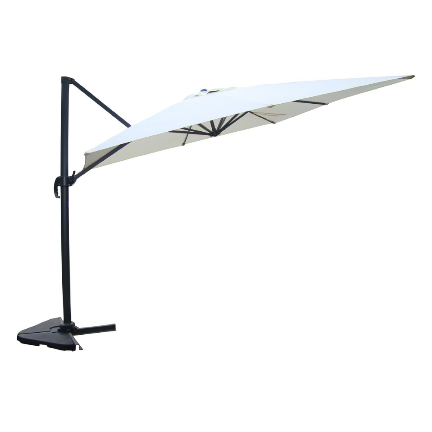 Ensemble parasol écru 3x4m et 4 dalles à lester KORIVA