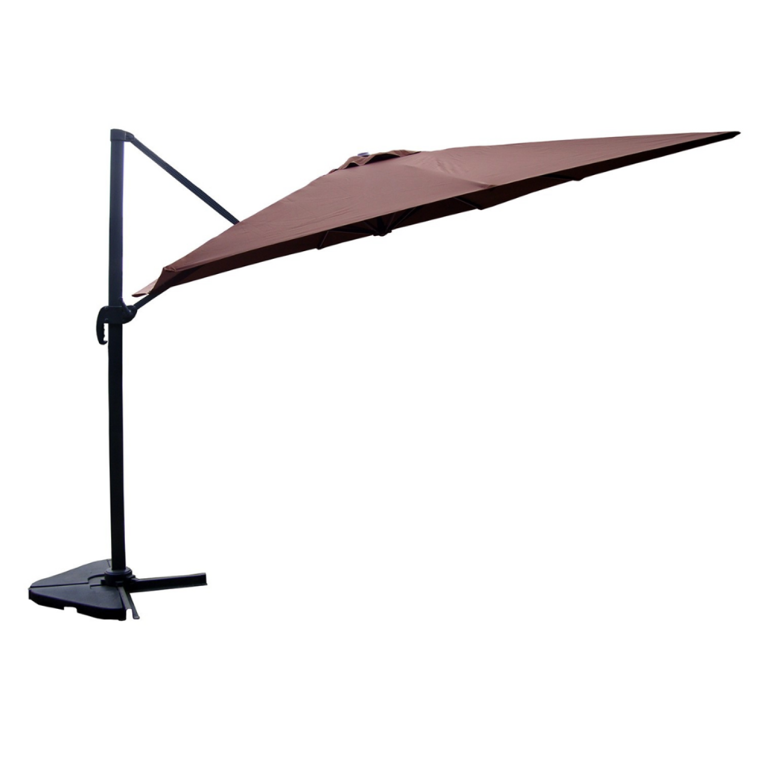 Parasol  marron déporté rectangle 3 x 4 m rotatif à 360 KORIVA