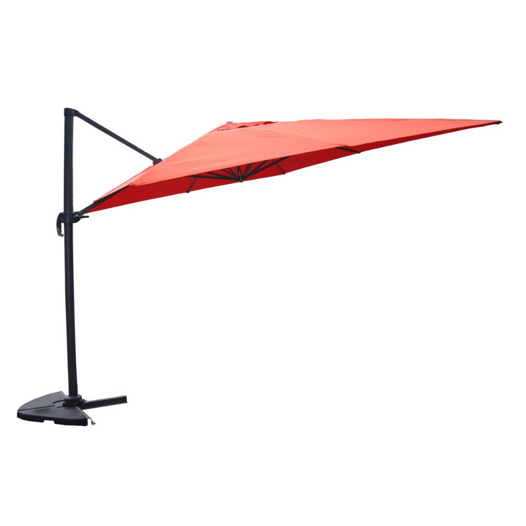 Ensemble parasol  terracotta 3x4m et 4 dalles à lester KORIVA