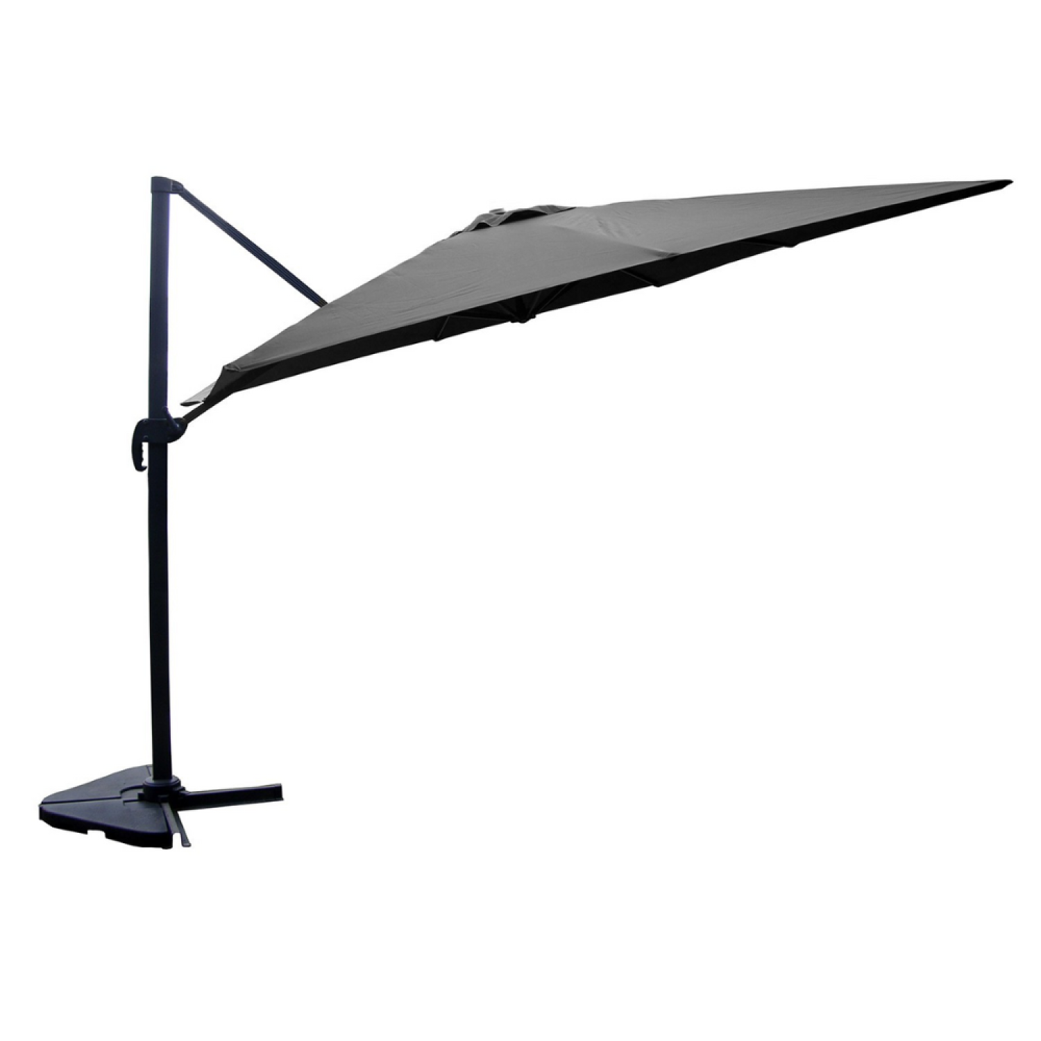 Parasol gris déporté rectangle 3 x 4 m NAVIA