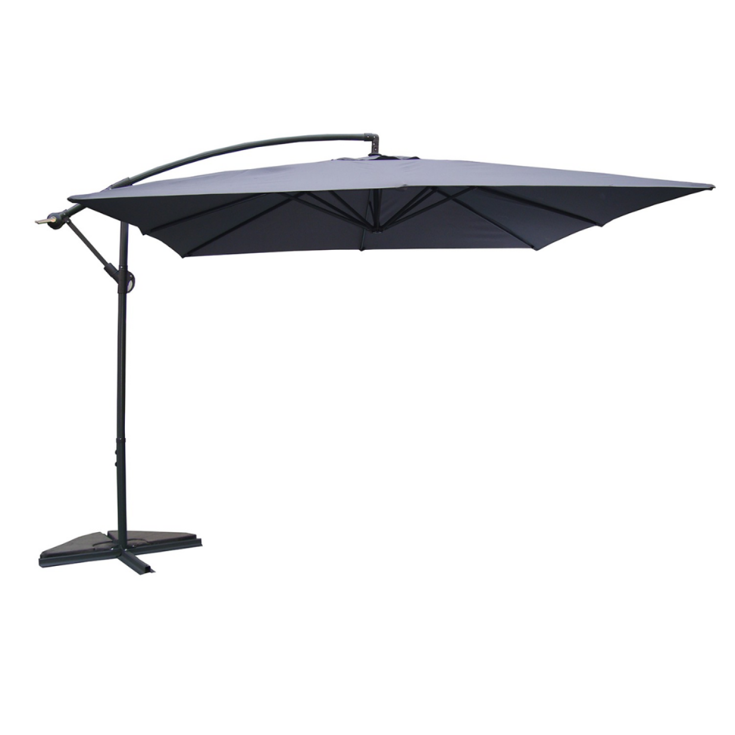 Parasol gris déporté carré 3 x 3 m DAVAGNA