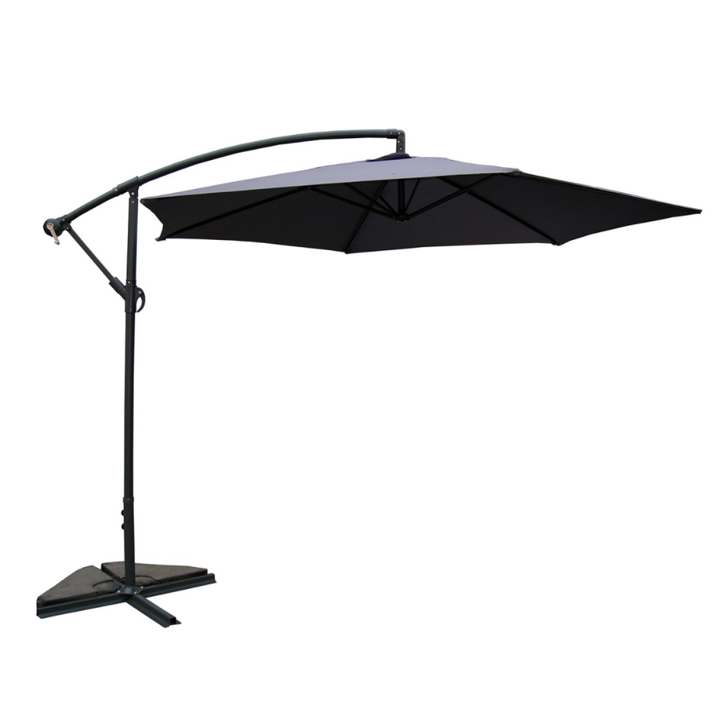 Parasol gris déporté rond 3 x 3 m FREY
