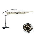 Parasol ecru déporté carré 3 x 3 m led DAVAGNA