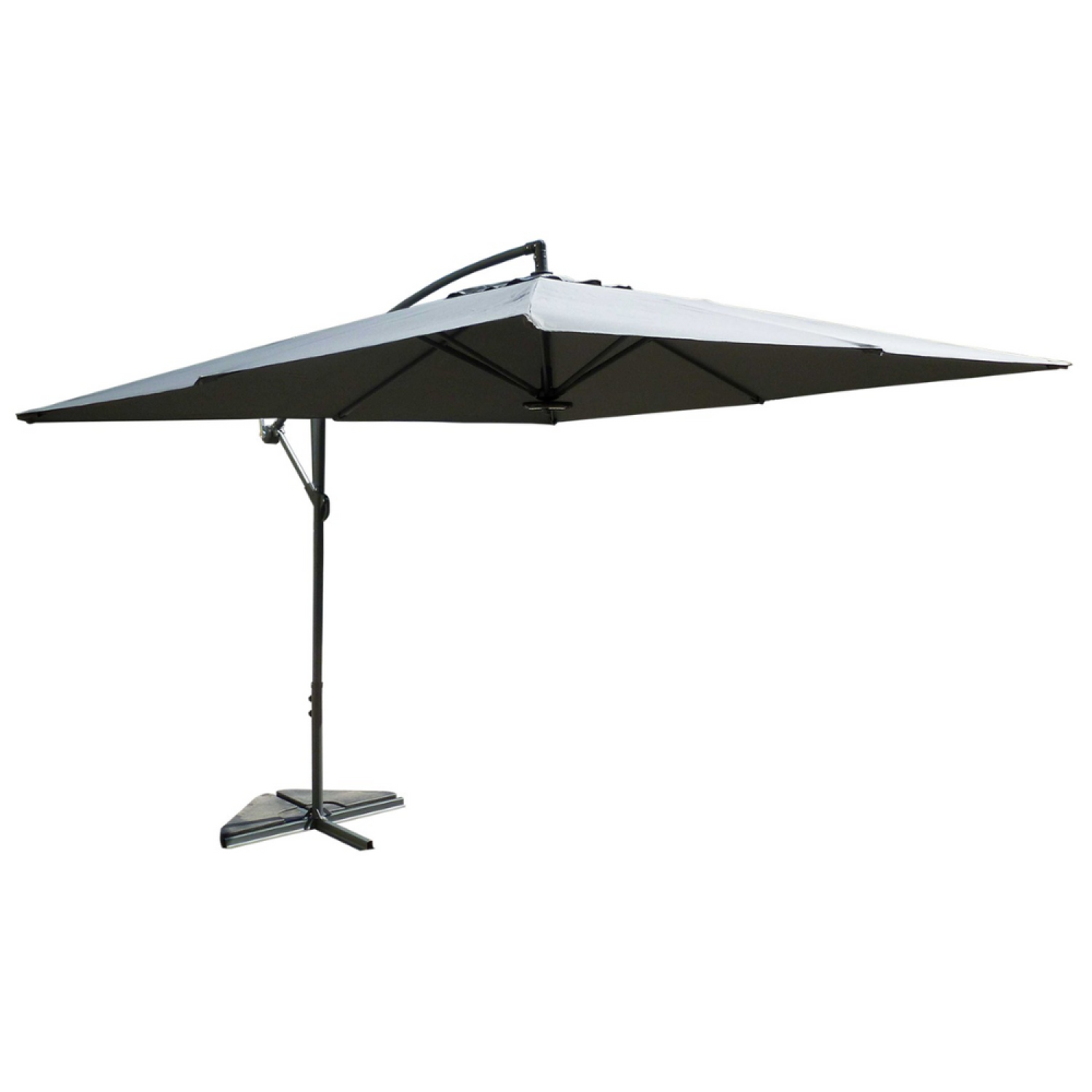 Parasol gris déporté carré 3 x 3 m led DAVAGNA