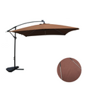 Parasol marron déporté carré 3 x 3 m led DAVAGNA