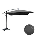 Parasol gris déporté carré 3 x 3 m led DAVAGNA