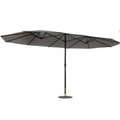 Parasol double  gris droit ovale 2,7 x 4,6 m LUVINA