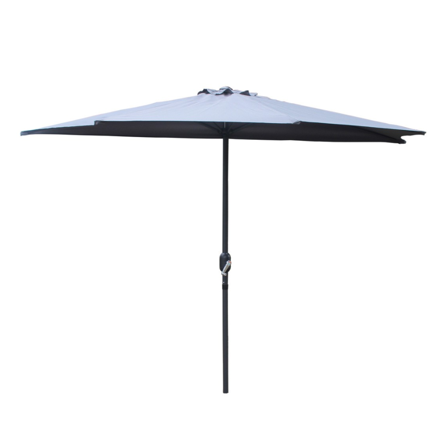 Parasol gris droit demi-rond 2,66 x 1,36 m SYRACUSE