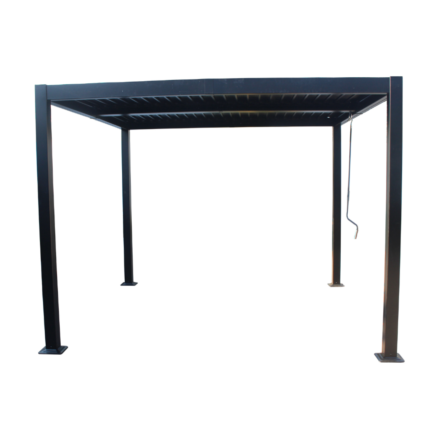 Pergola bioclimatique 3x3m structure en aluminium noir LEFKADA