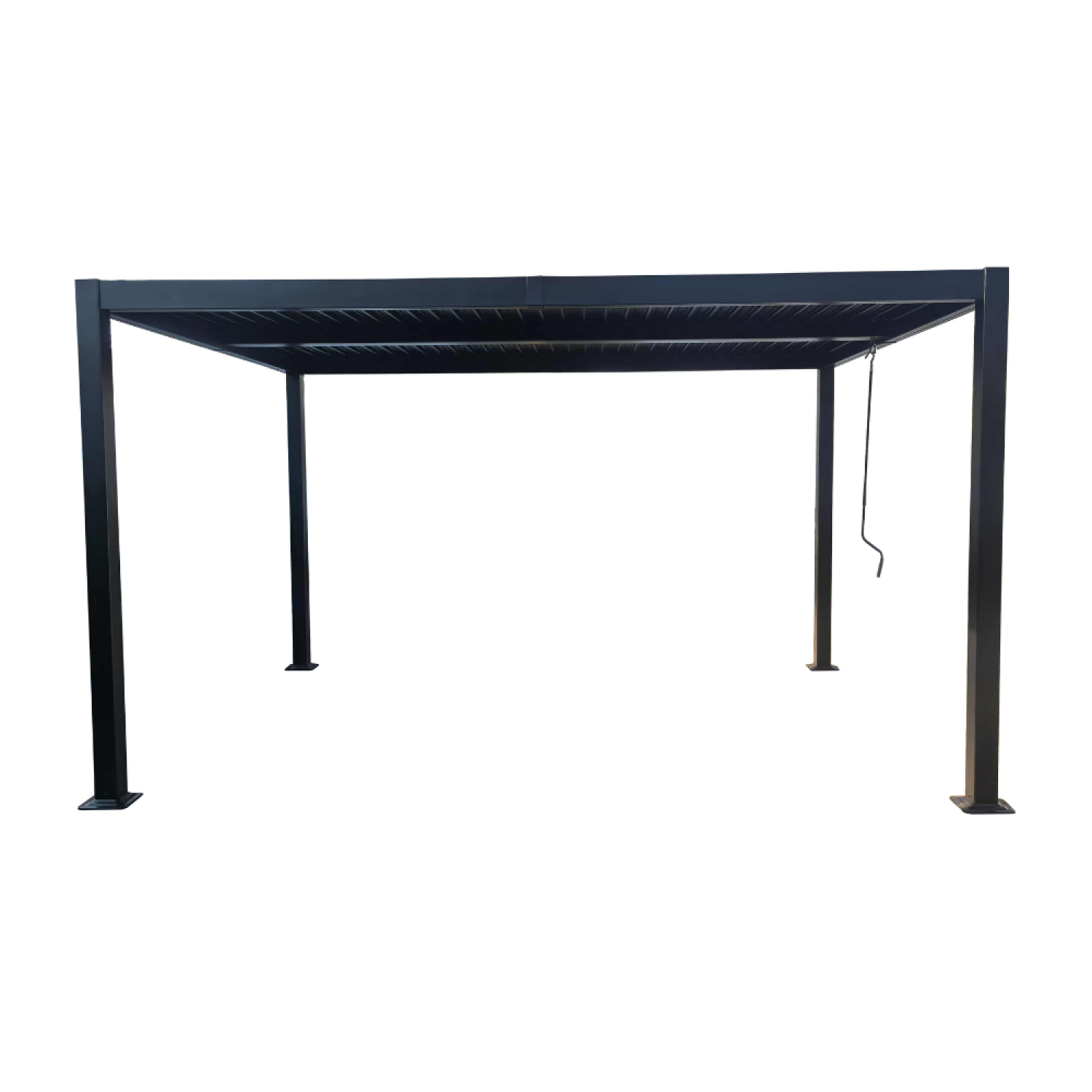 Pergola bioclimatique 4x3m structure et lames en aluminium gris anthracite LUAU