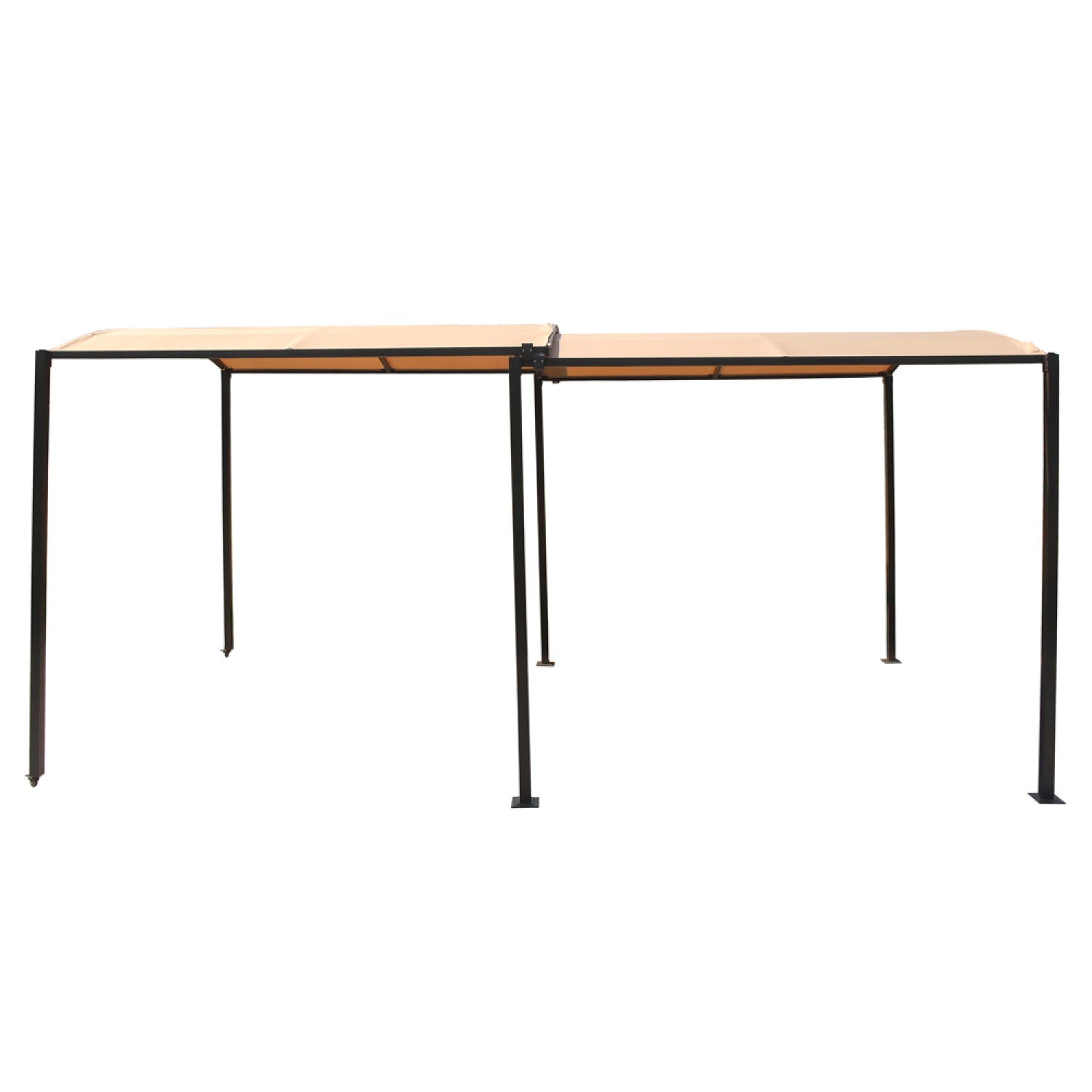 Pergola coulissante extensible et carport 9m² jusqu'à 16m² gris et beige BOREAL