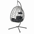 Fauteuil suspendu effet rotin noir RIGAE