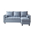 Canapé 3 places en tissu avec pouf gris clair CHARLES