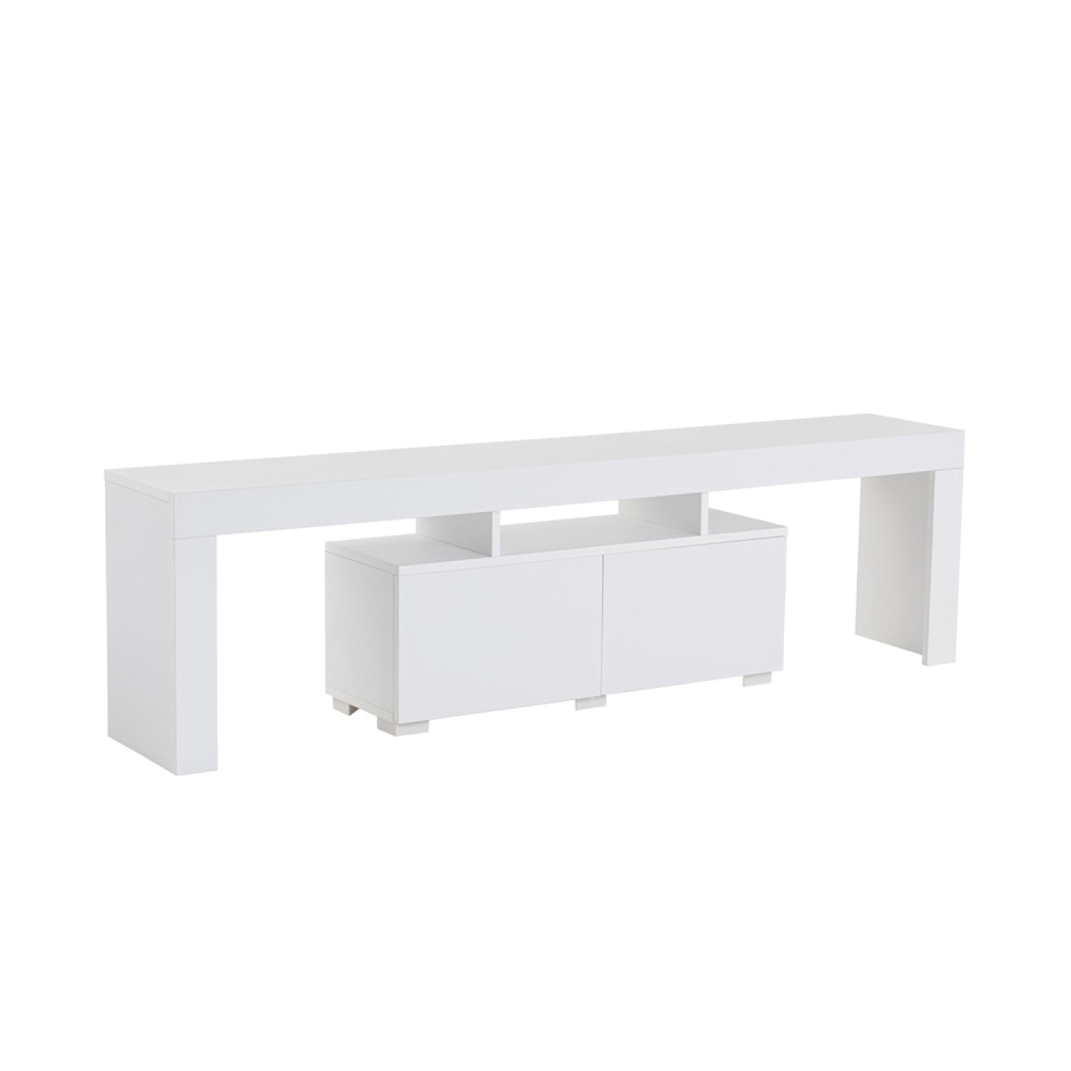 Meuble TV avec placards blanc 180cm KERIN