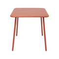 Table salon de jardin repas 4 places 70x70cm terracotta EVORA