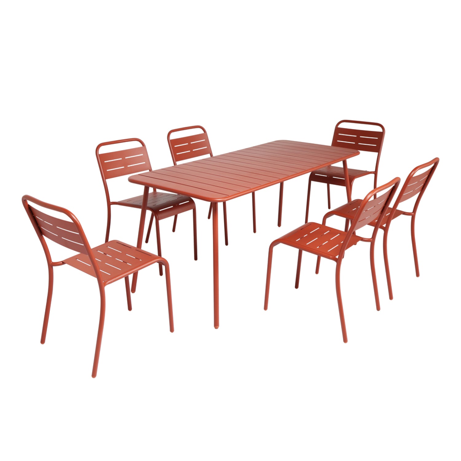 Salon de jardin repas 6 places terracotta EVORA