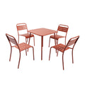 Salon de jardin repas 4 places terracotta FALCOU