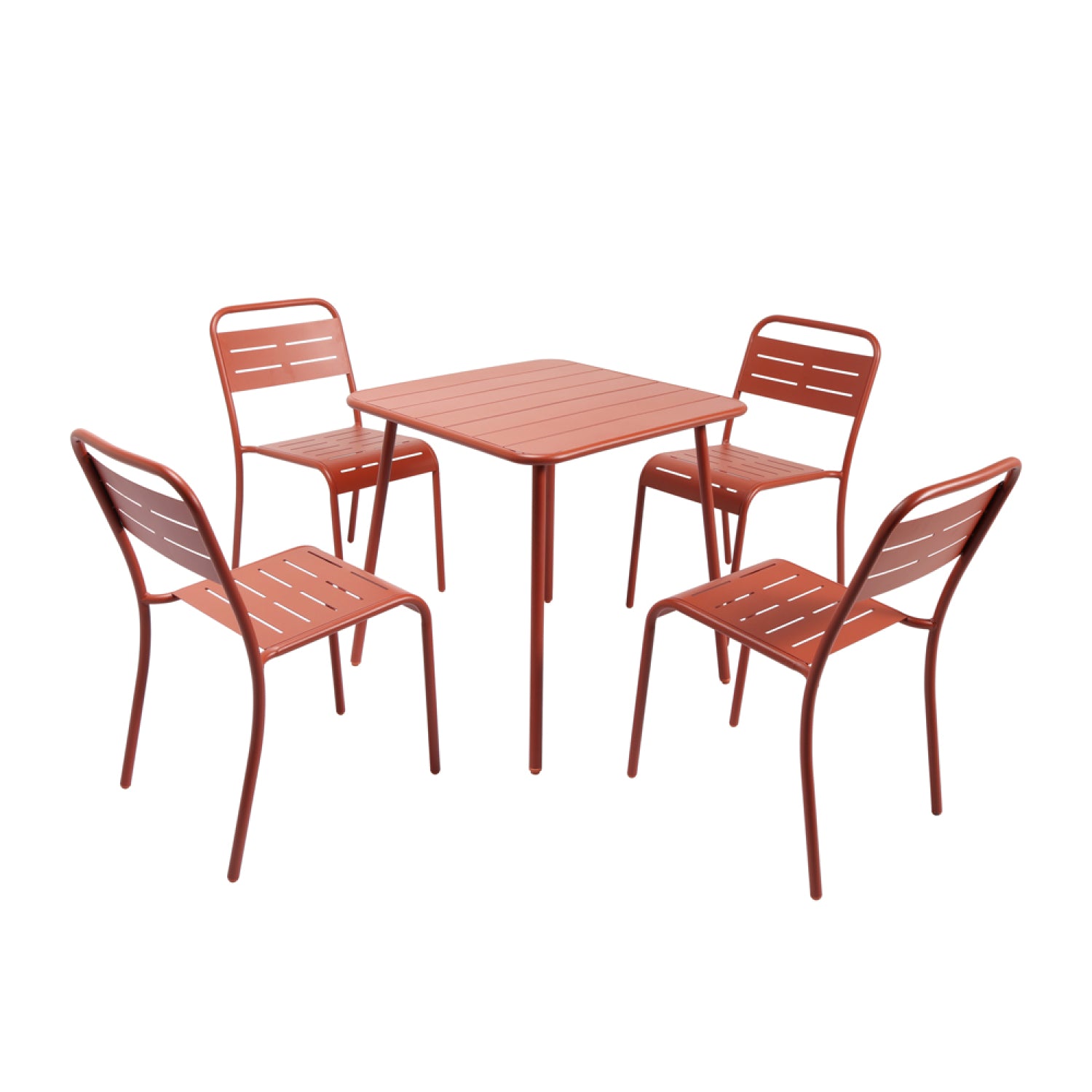 Salon de jardin repas 4 places terracotta FALCOU