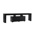 Meuble TV avec placards bois noir 180cm NEWPORT