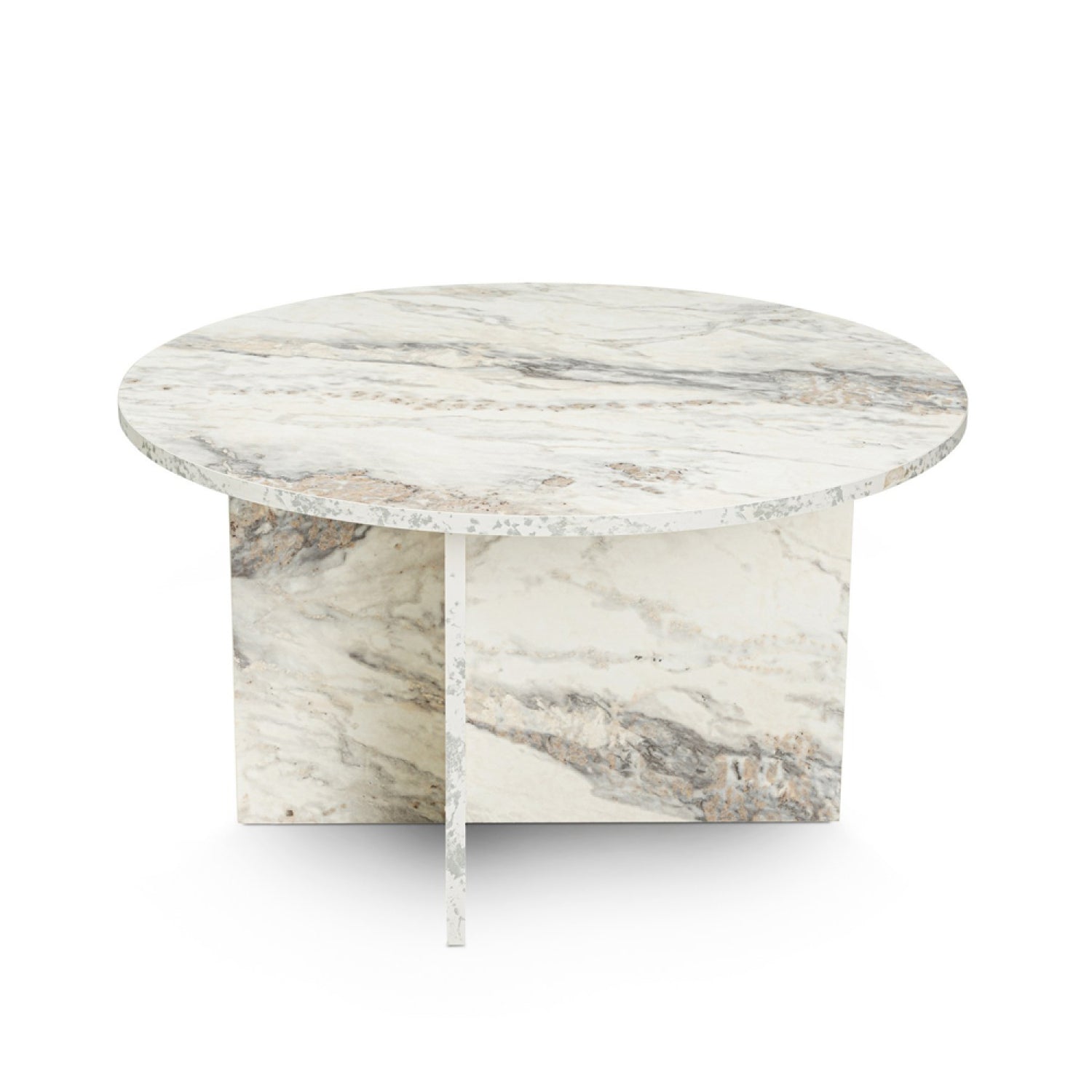 Table basse ronde effet marbre freesia 80x80cm ASHA