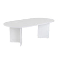 Table basse ovale blanche 119x60cm SOZA