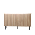 Buffet en bois cannelé à portes coulissantes 140cm AMINA