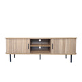 Meuble TV en bois cannelé à portes coulissantes 140cm AMBON