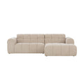 Canapé d'angle 3 places nuage en velours beige ALINE
