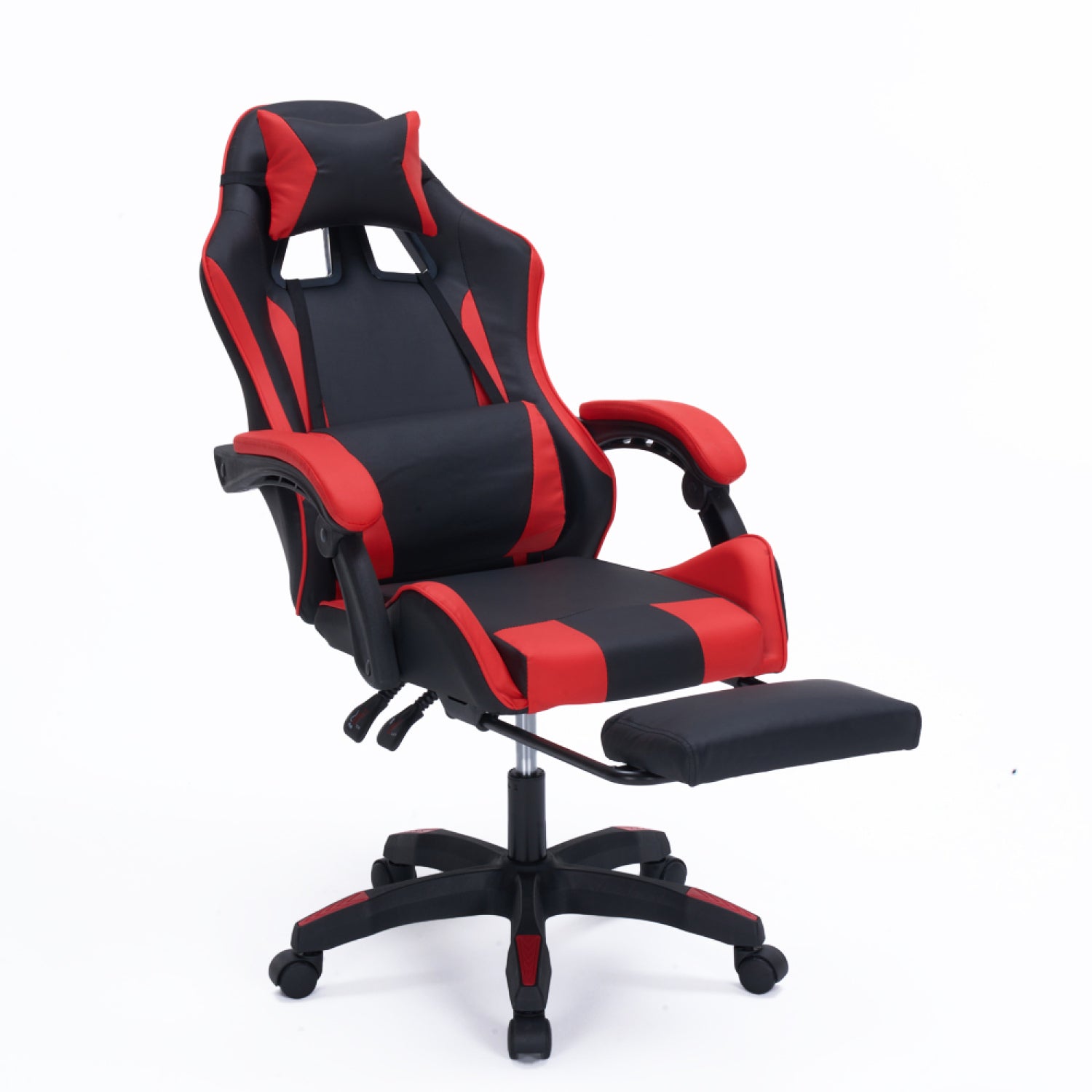 Chaise gaming de bureau ergonomique inclinable noir et rouge FAVIGNANA