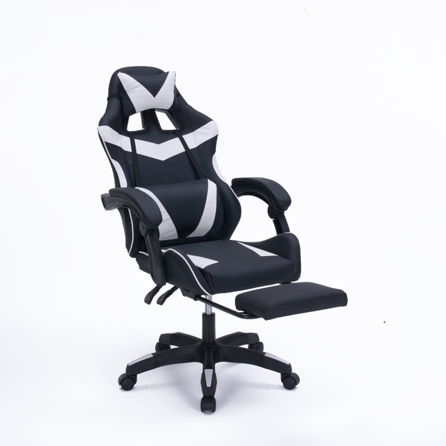 Chaise gaming de bureau ergonomique inclinable noir et blanc FAVIGNANA