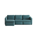 Canapé 3 places modulable bleu avec pouf PANAREA