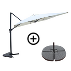 Ensemble parasol écru 3x4m et 4 dalles à lester KORIVA