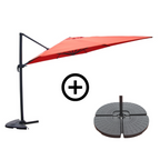 Ensemble parasol  terracotta 3x4m et 4 dalles à lester KORIVA