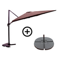 Ensemble parasol  marron 3x3m et 4 dalles à lester IVARIN