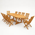 Table ovale 120 cm + 8 chaises + 2 fauteuils JAVEA