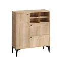 Buffet haut 3 portes et 4 niches couleur chêne 100x125cm AYO