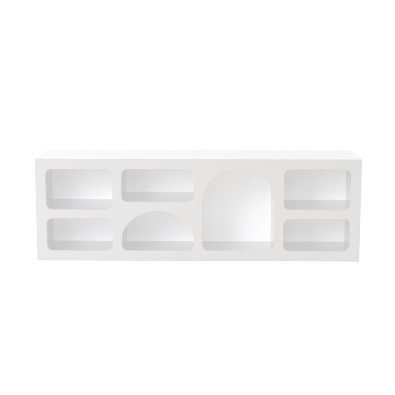 Buffet bas 7 niches design organique blanc 160x50cm ANDRATX