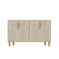 Buffet à 4 portes effet travertin nervuré 120x73cm EMILE
