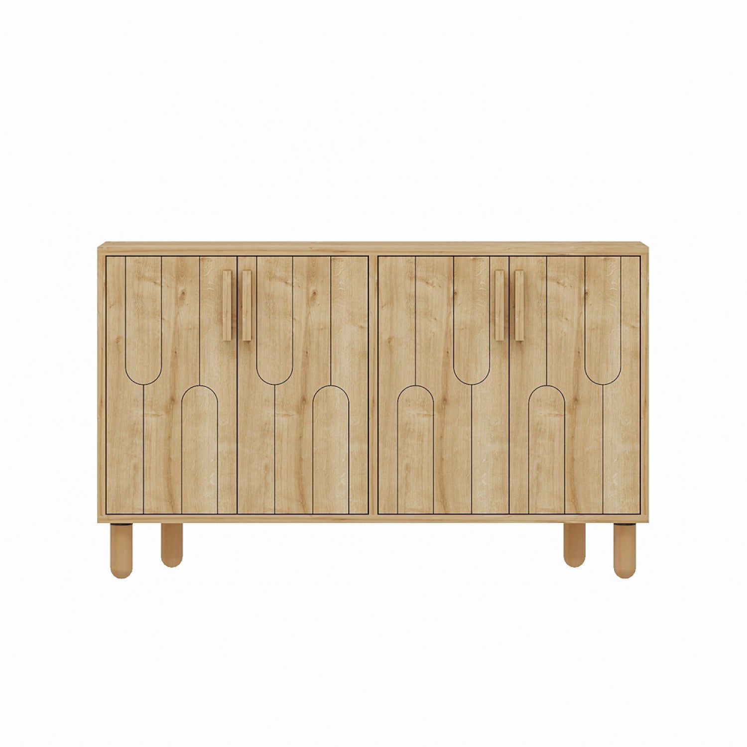Buffet 4 portes aspect bois design graphique120x73cm CIRACUSE