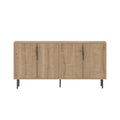 Buffet cannelé 4 portes aspect bois 150x75cm ATLAS
