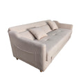Canapé convertible avec coffre en velours cotelé beige 3 places BAKAR