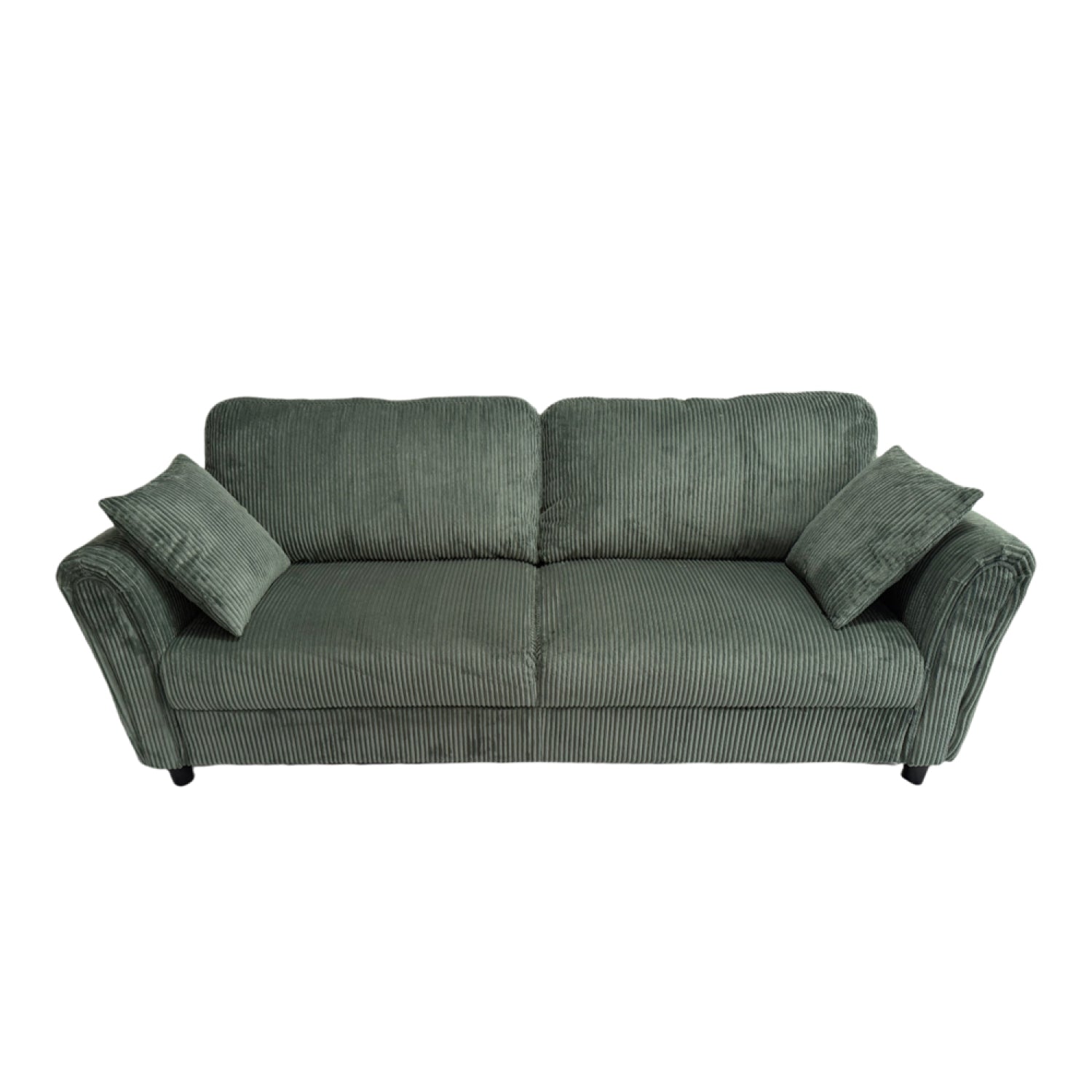 undefined Canapé 4 places en velours côtelé vert
