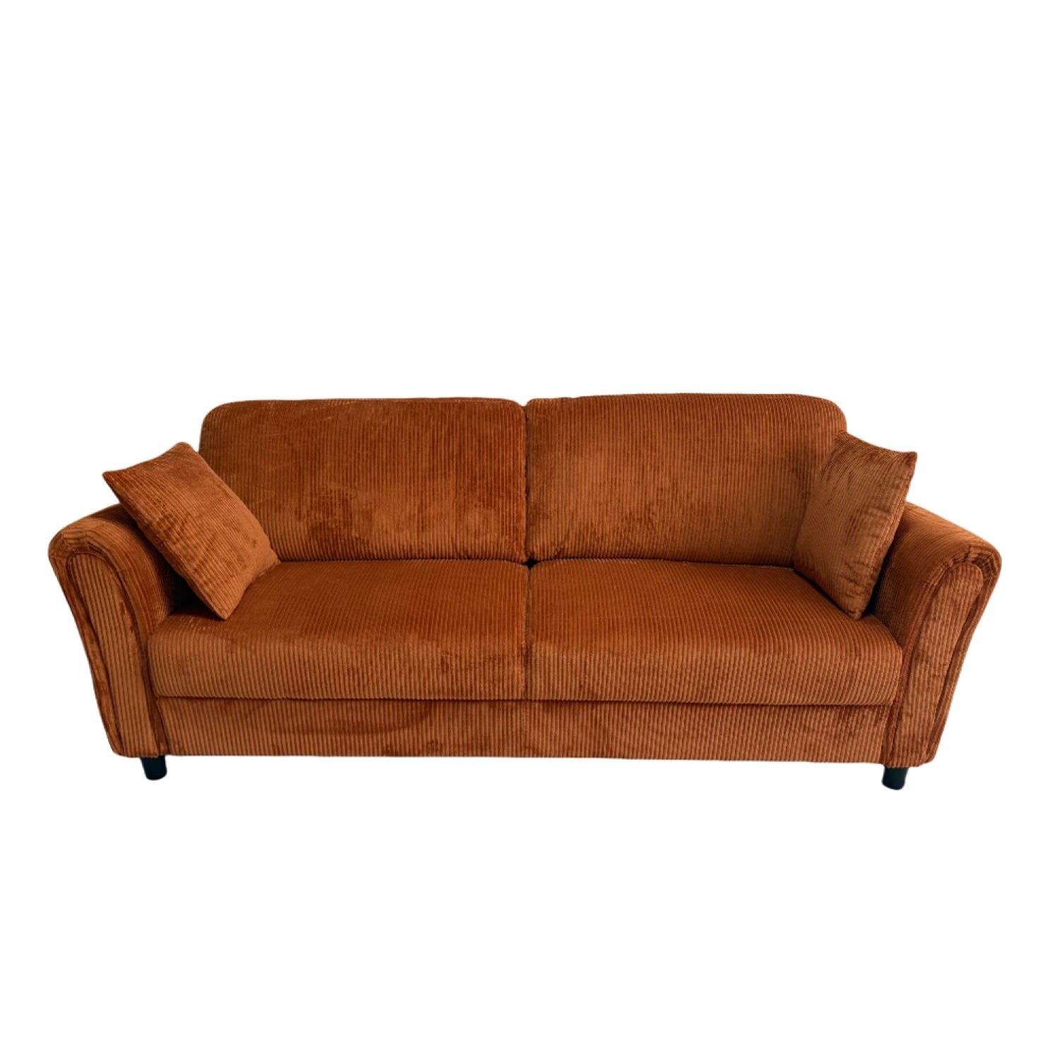 undefined Canapé 4 places en velours côtelé terracotta