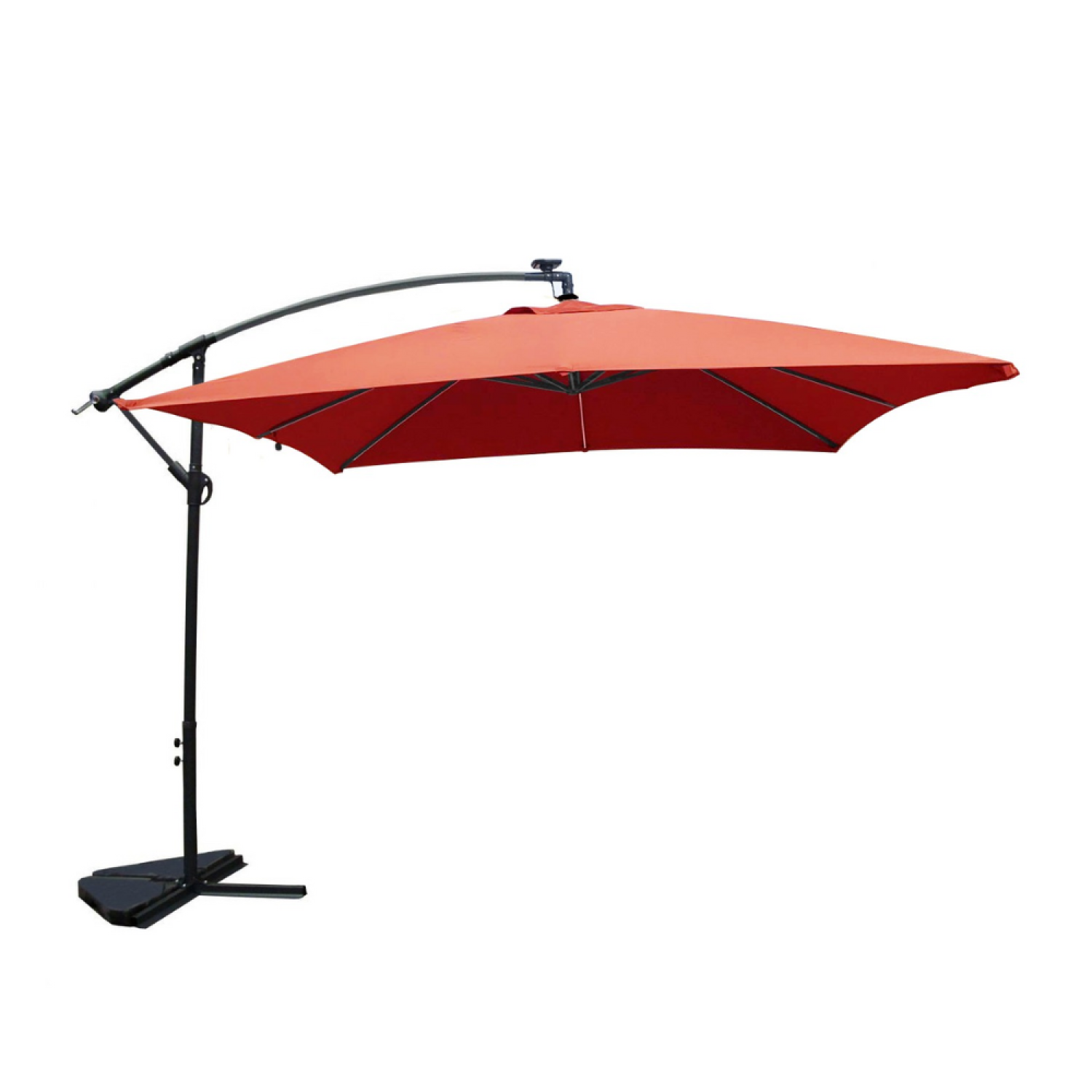 Parasol terracotta droit carré 3 x 3 m led DAVAGNA