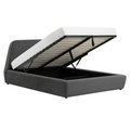 Lit coffre - 180x200 cm - Velours gris JOVENO