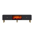 Meuble TV avec cheminée LED 150cm gris anthracite BRICE